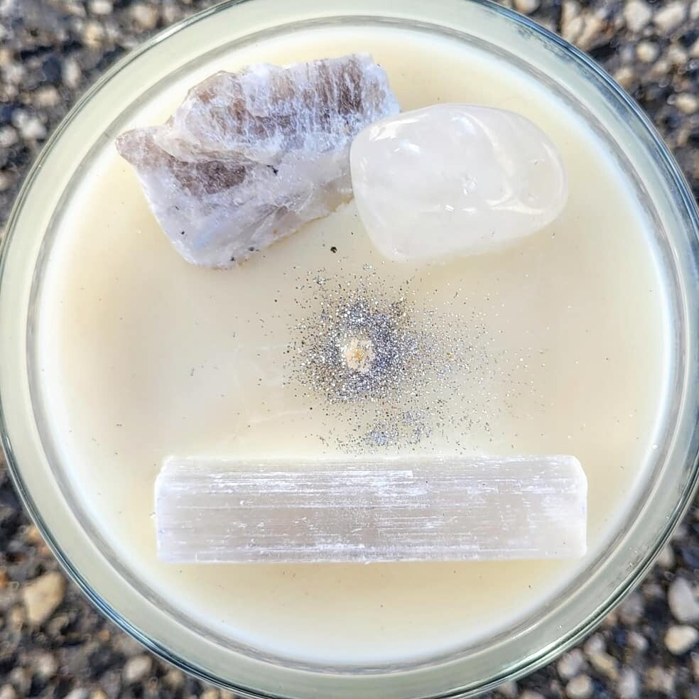 Full Moon Candle by Crystals and Me
