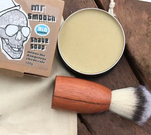 Mr Smooth Vegan Shave Brush and Organic Shave Soap KIT